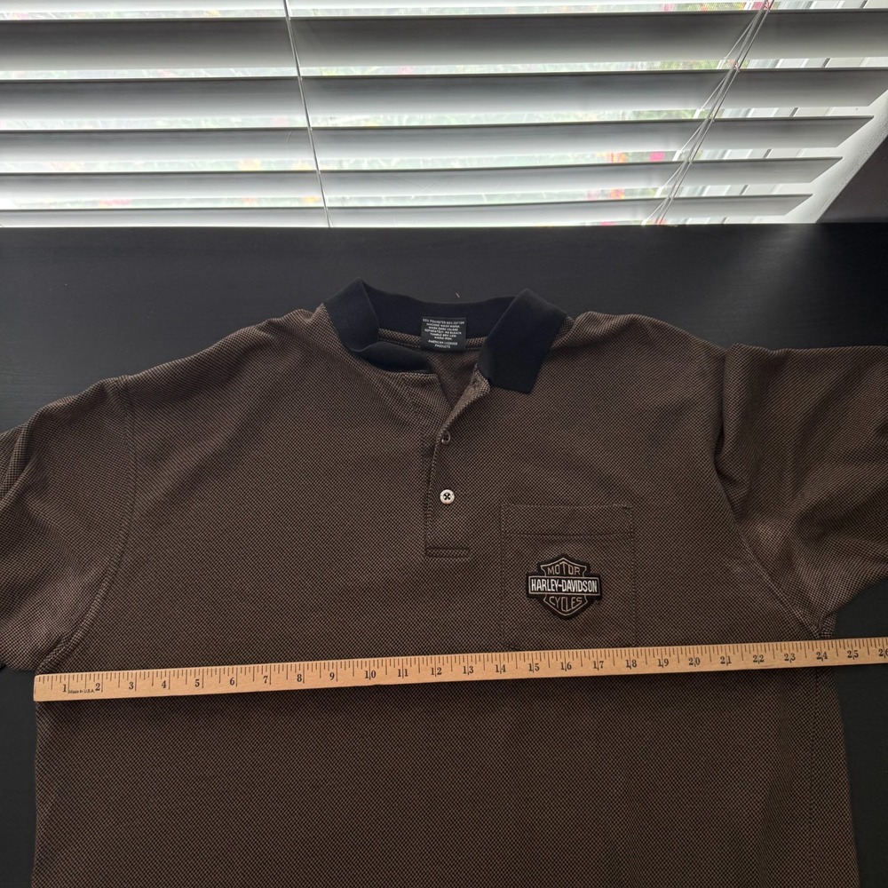 Harley Davidson Motorcycles Polo Shirt Men's Size‎ 2XL Brown Cotton Short Sleeve - Picture 7 of 9